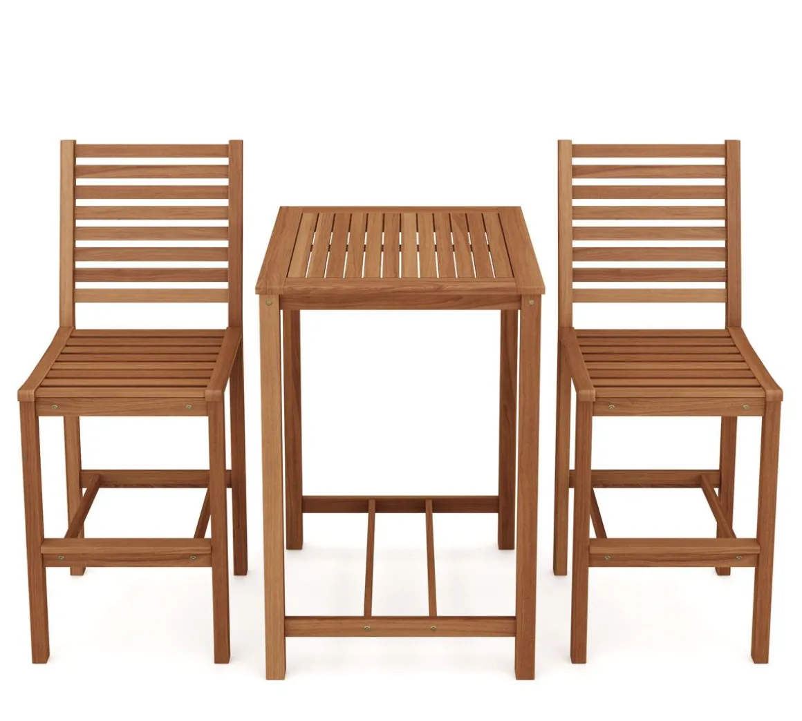 Gartenbar Set Holz CANELA 3-teilig
