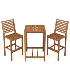 Gartenbar Set Holz CANELA 3-teilig