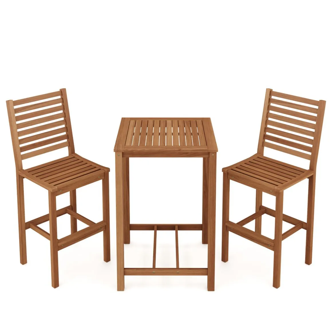 Gartenbar Set Holz CANELA 3-teilig