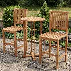 Gartenbar Set Holz PERUGIA 3-teilig