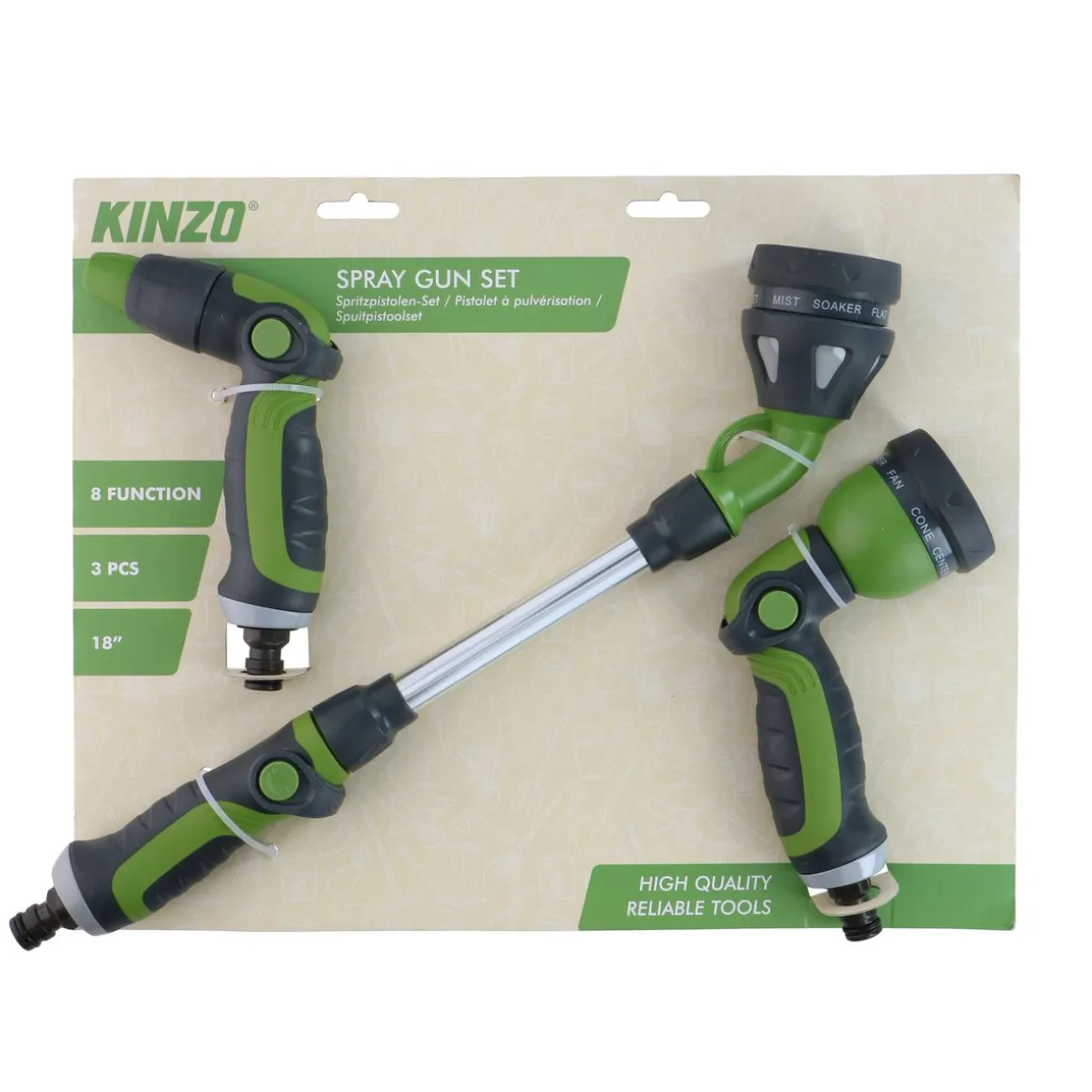 Gartenbrause mit Giessstab Set 3-teilig