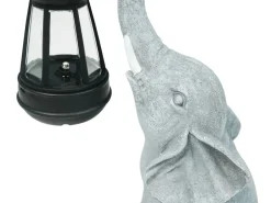 Gartenfigur Elefant mit Solar Laterne 2er Set