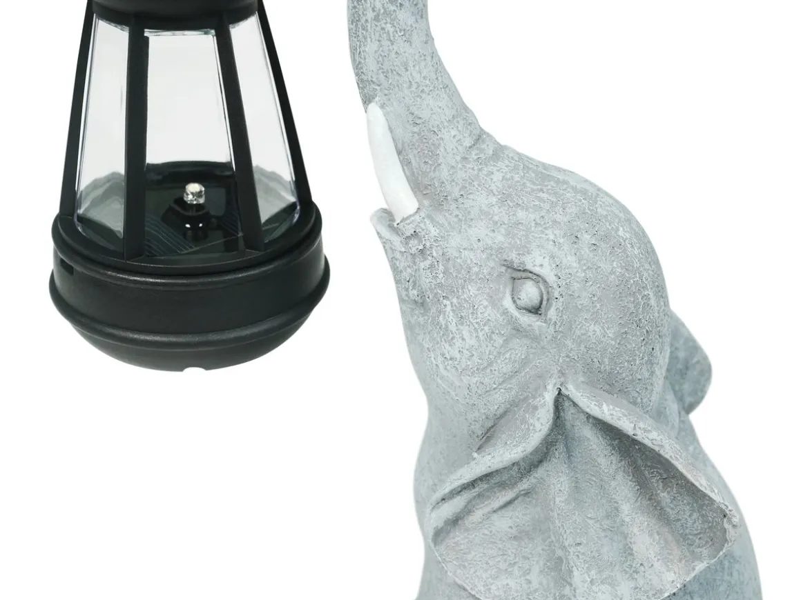 Gartenfigur Elefant mit Solar Laterne 2er Set