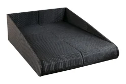 Gartenliege EMILIA 200 x 142 x 59 cm schwarz/beige