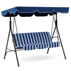 Gartenmöbel Hollywoodschaukel blau/weiss gestreift