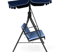 Gartenmöbel Hollywoodschaukel blau/weiss gestreift
