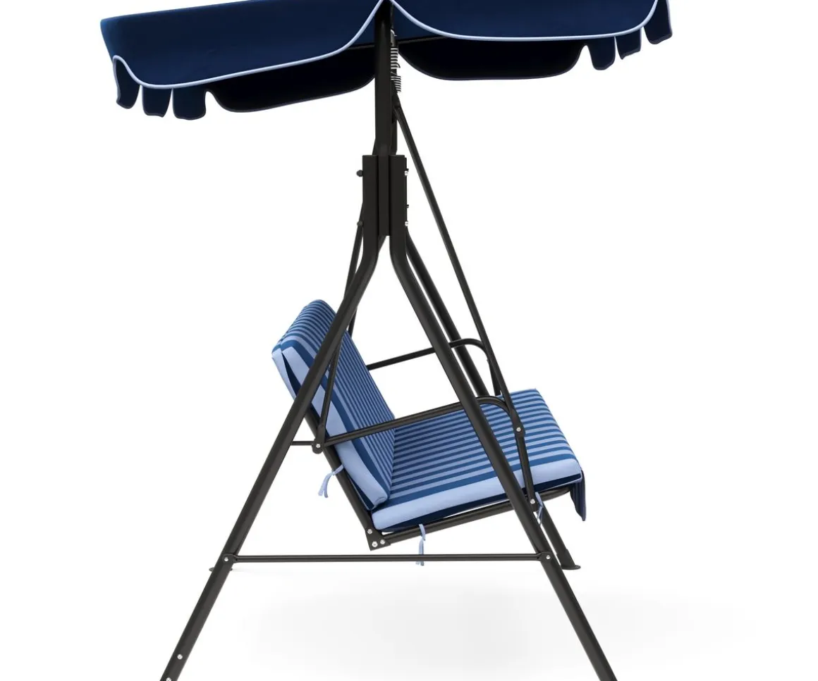 Gartenmöbel Hollywoodschaukel blau/weiss gestreift