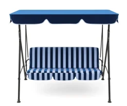 Gartenmöbel Hollywoodschaukel blau/weiss gestreift