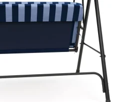 Gartenmöbel Hollywoodschaukel blau/weiss gestreift
