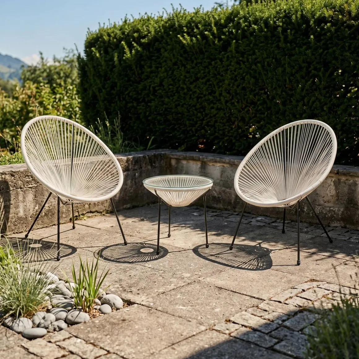 Gartenmöbel Set ACAPULCO weiss