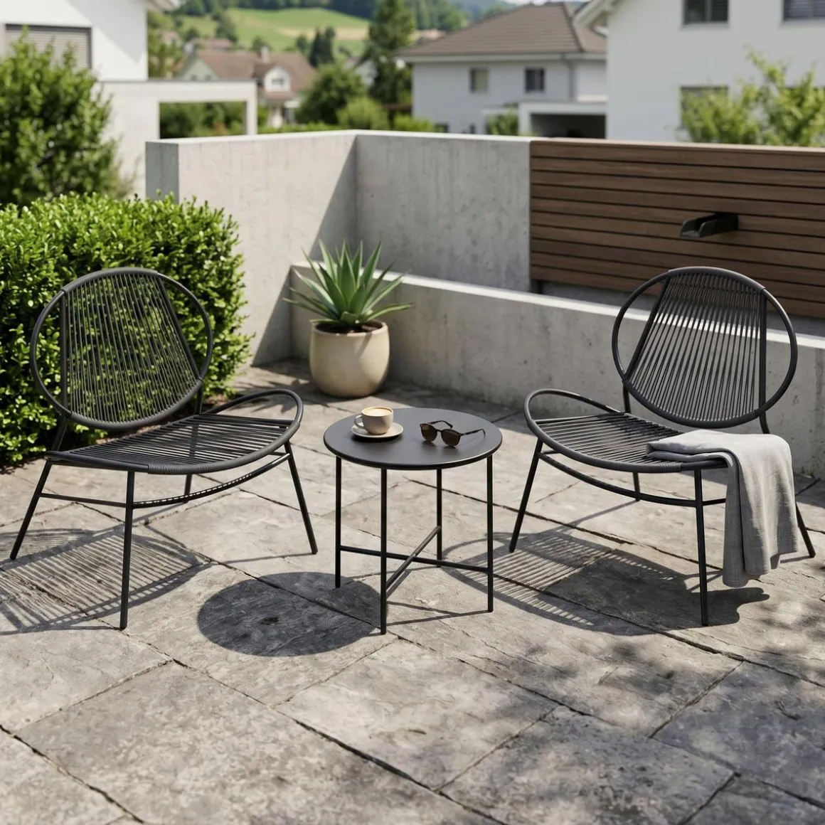 Gartenmöbel Set BORNEO schwarz