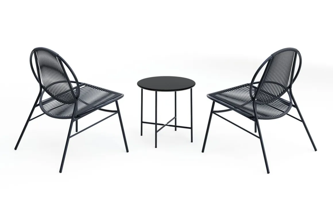 Gartenmöbel Set BORNEO schwarz