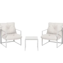 Gartenmöbel Set DELANO 3-teilig weiss