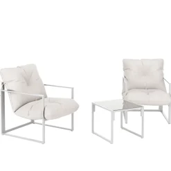 Gartenmöbel Set DELANO 3-teilig weiss