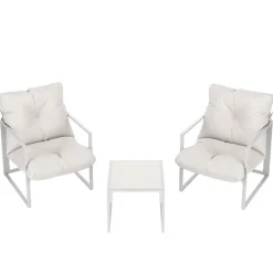 Gartenmöbel Set DELANO 3-teilig weiss