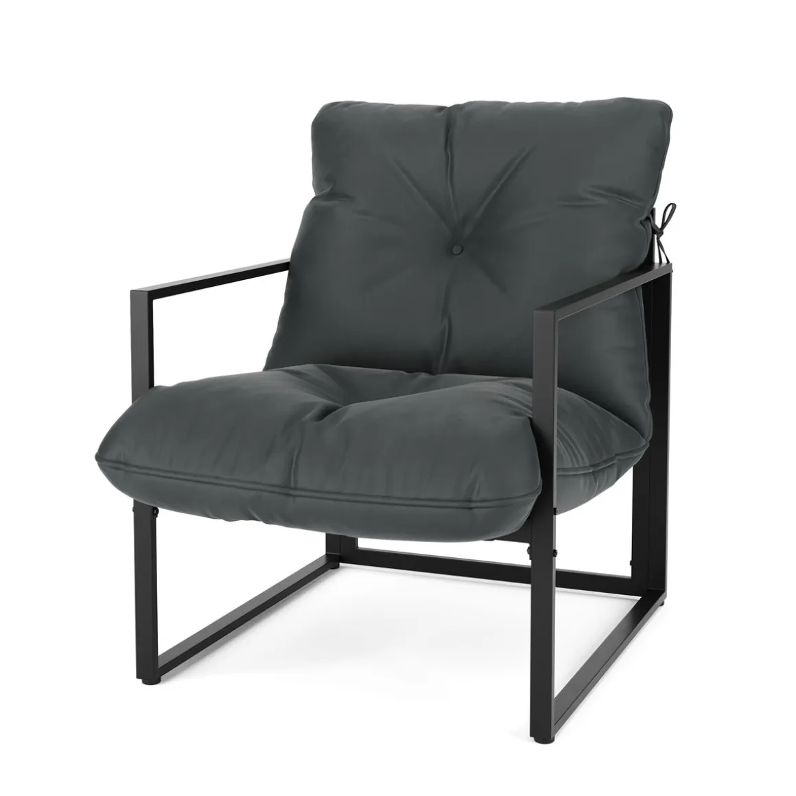 Gartenmöbel Set DELANO 3-teilig anthrazit/schwarz