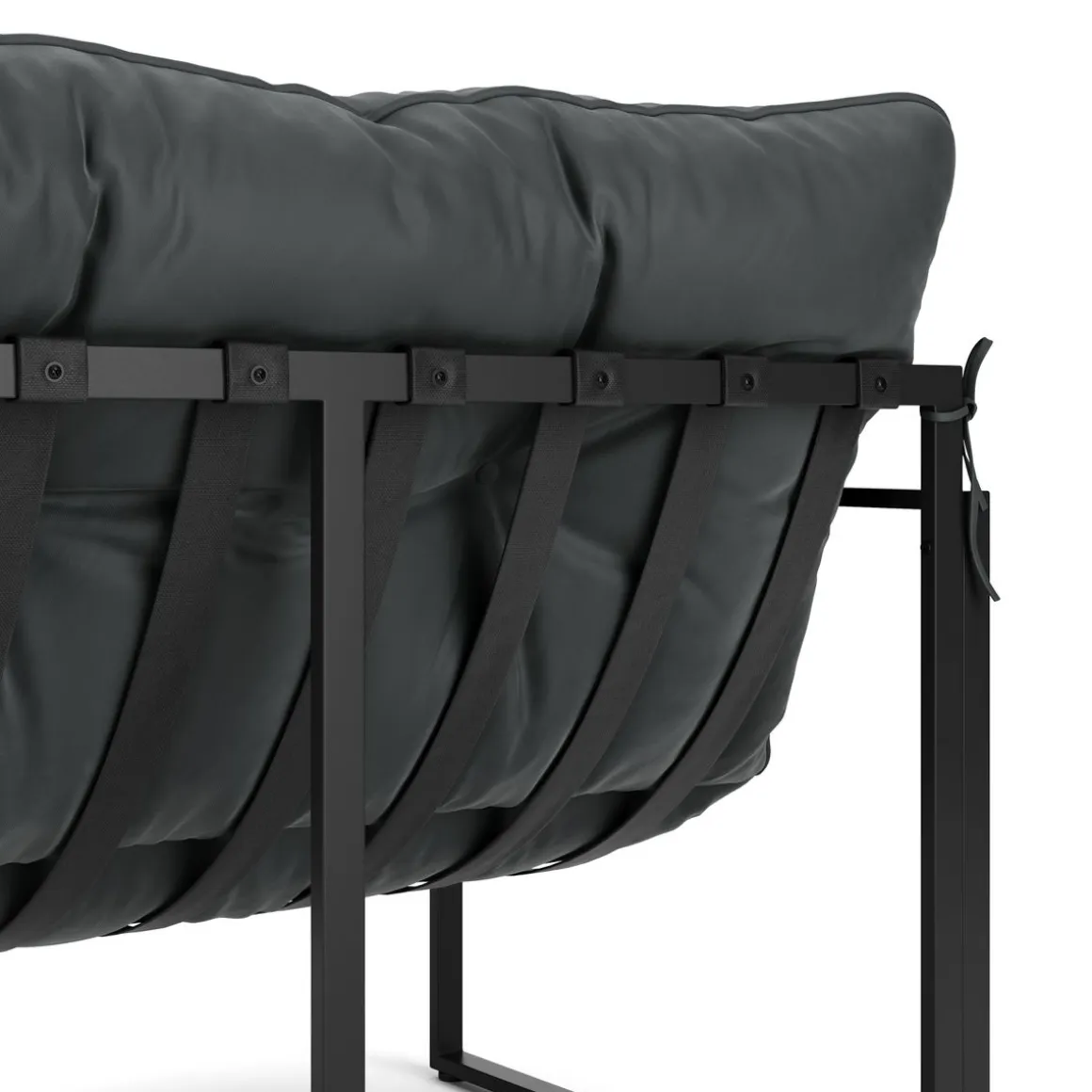 Gartenmöbel Set DELANO 3-teilig anthrazit/schwarz