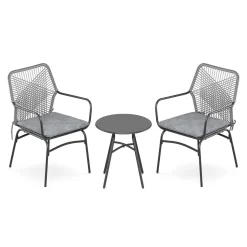 Gartenmöbel Set FERNO 3-teilig grau