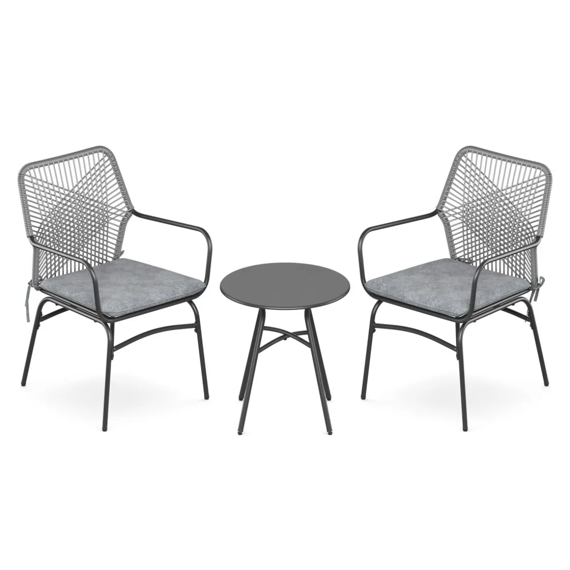Gartenmöbel Set FERNO 3-teilig grau