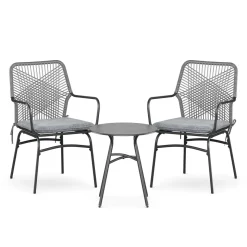 Gartenmöbel Set FERNO 3-teilig grau