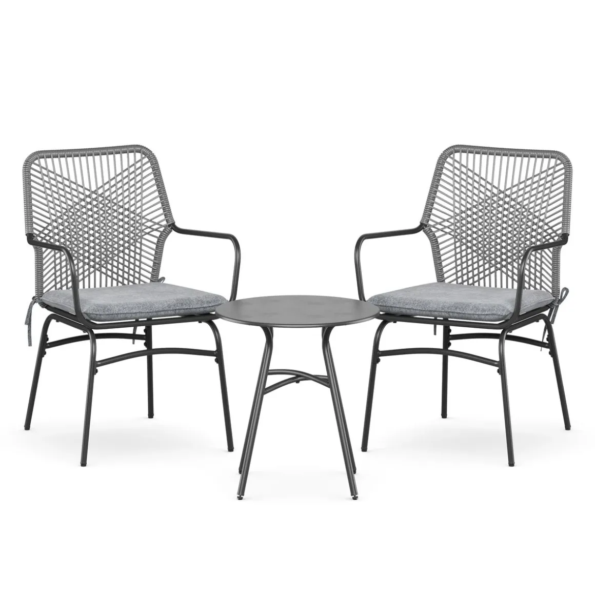Gartenmöbel Set FERNO 3-teilig grau