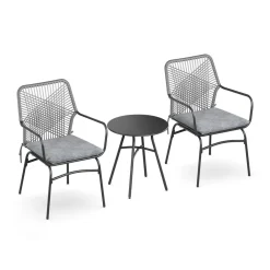 Gartenmöbel Set FERNO 3-teilig grau