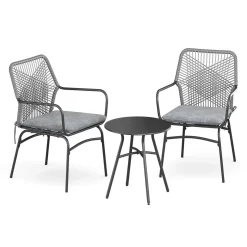 Gartenmöbel Set FERNO 3-teilig grau