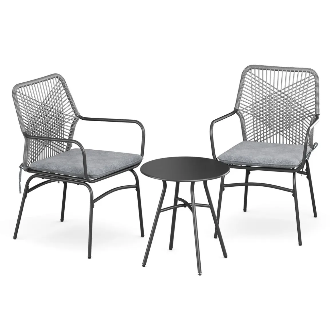 Gartenmöbel Set FERNO 3-teilig grau