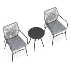 Gartenmöbel Set FERNO 3-teilig grau