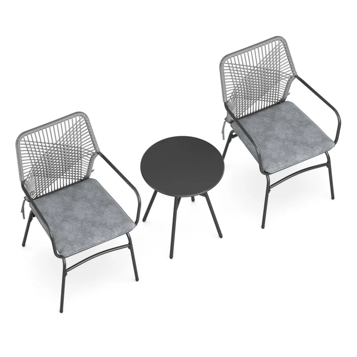 Gartenmöbel Set FERNO 3-teilig grau