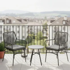 Gartenmöbel Set FERNO 3-teilig grau