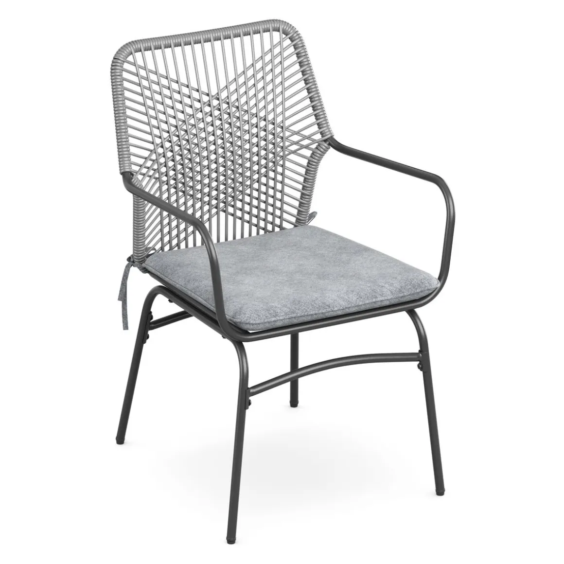 Gartenmöbel Set FERNO 3-teilig grau