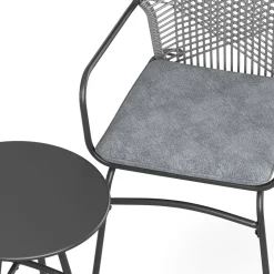 Gartenmöbel Set FERNO 3-teilig grau