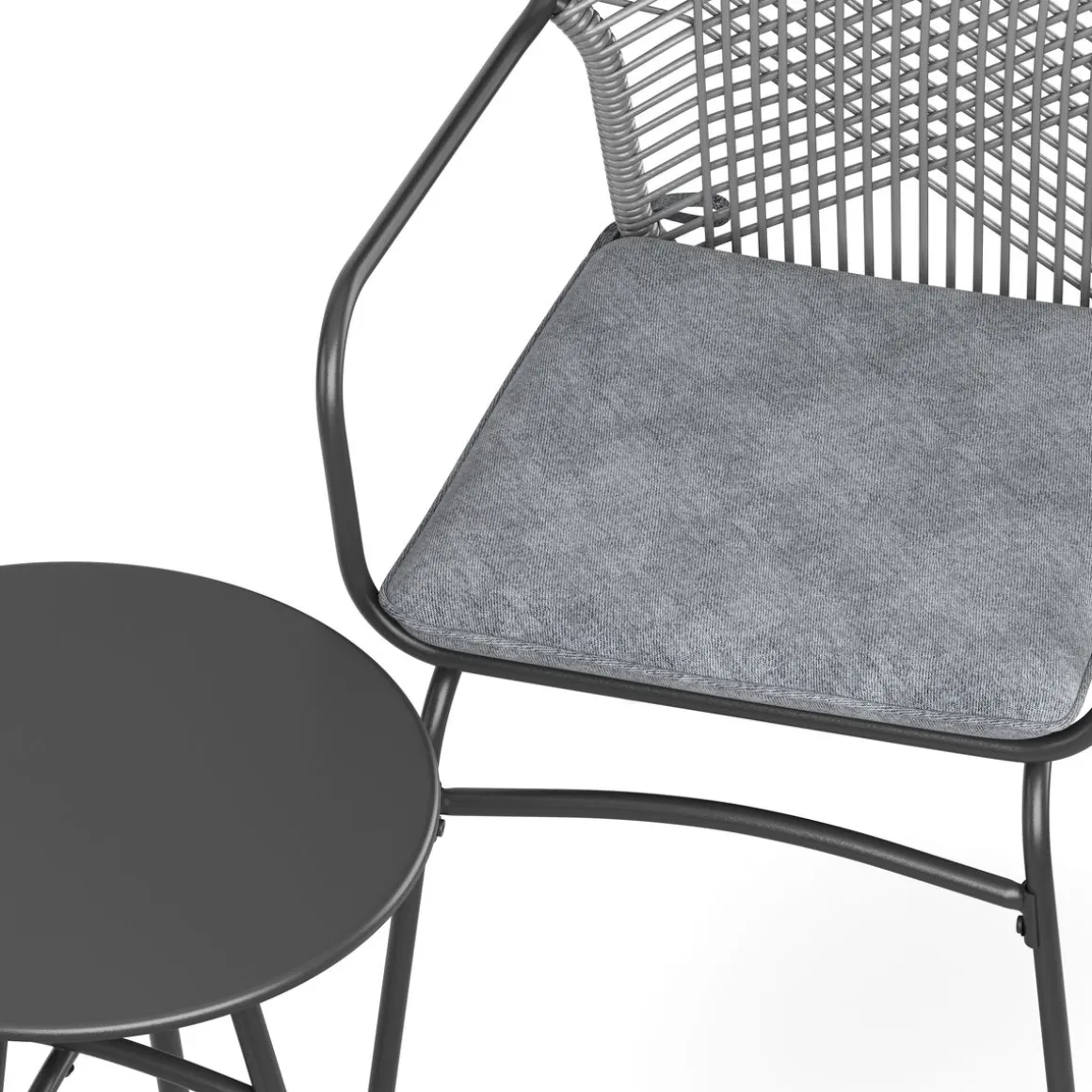 Gartenmöbel Set FERNO 3-teilig grau