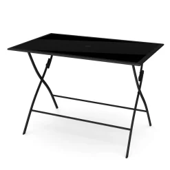 Gartenmöbel Set FILIPPO mit Sonnenschirm schwarz