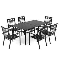 Gartenmöbel Set FREDERICO 7-teilig schwarz
