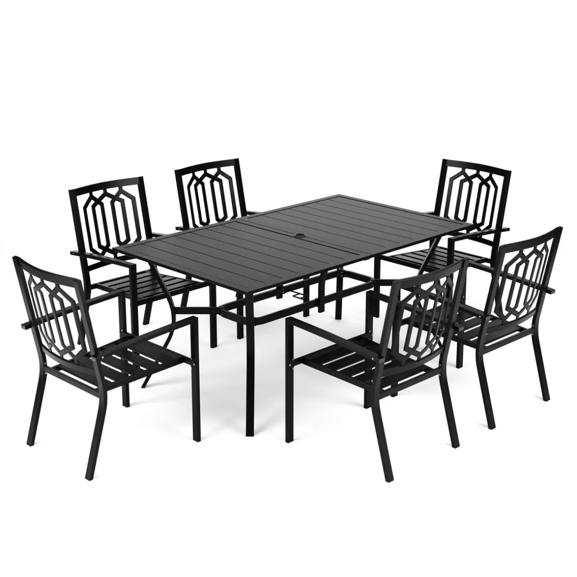 Gartenmöbel Set FREDERICO 7-teilig schwarz
