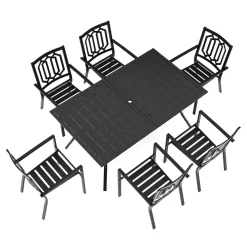 Gartenmöbel Set FREDERICO 7-teilig schwarz