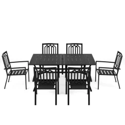 Gartenmöbel Set FREDERICO 7-teilig schwarz