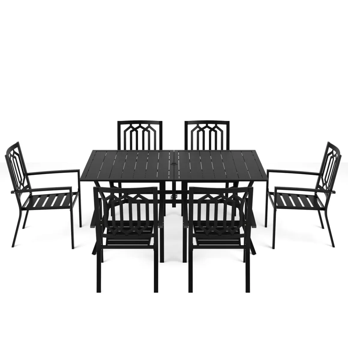 Gartenmöbel Set FREDERICO 7-teilig schwarz