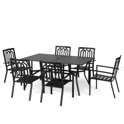 Gartenmöbel Set FREDERICO 7-teilig schwarz