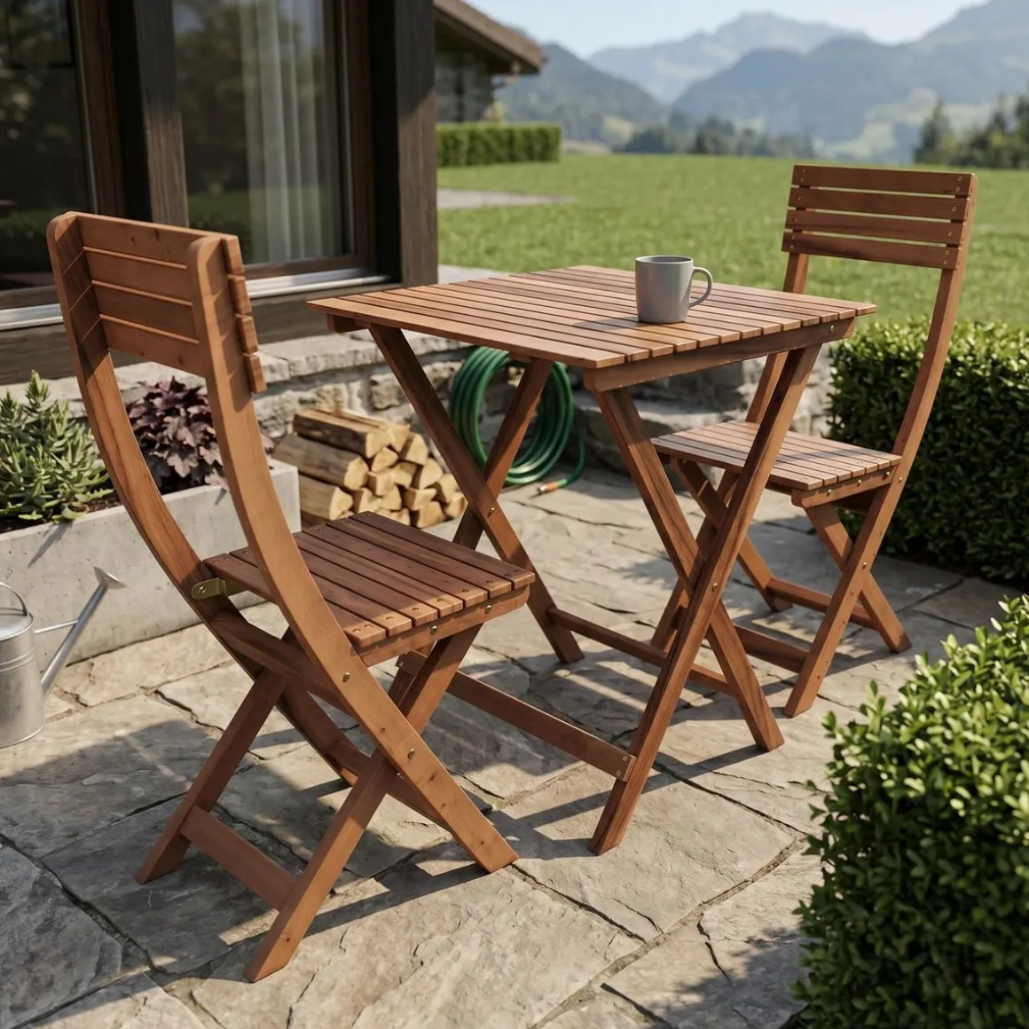 Gartenmöbel Set Holz ATLANTA 3-teilig