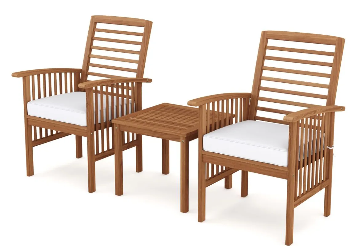 Gartenmöbel Set Holz CORDOBA 3-teilig