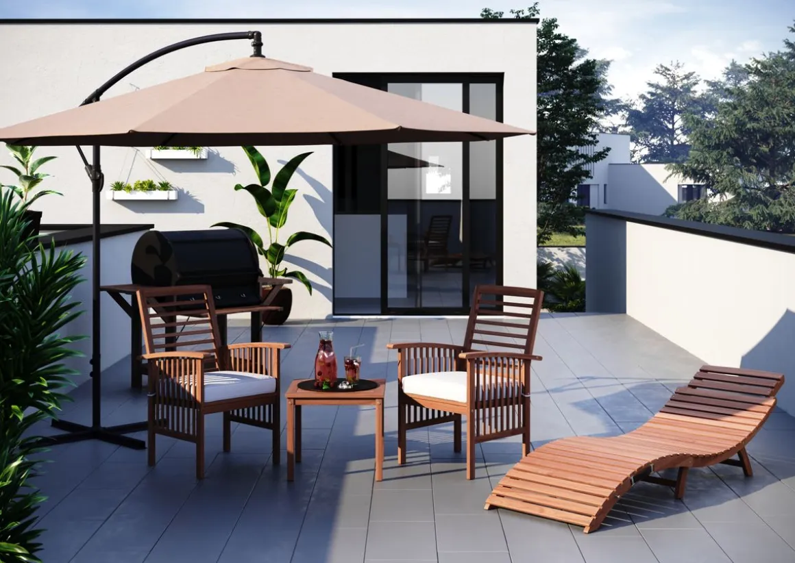 Gartenmöbel Set Holz CORDOBA 3-teilig