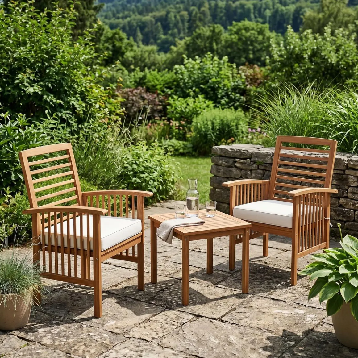 Gartenmöbel Set Holz CORDOBA 3-teilig