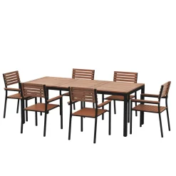 Gartenmöbel Set Holz MARCIA 7-teilig
