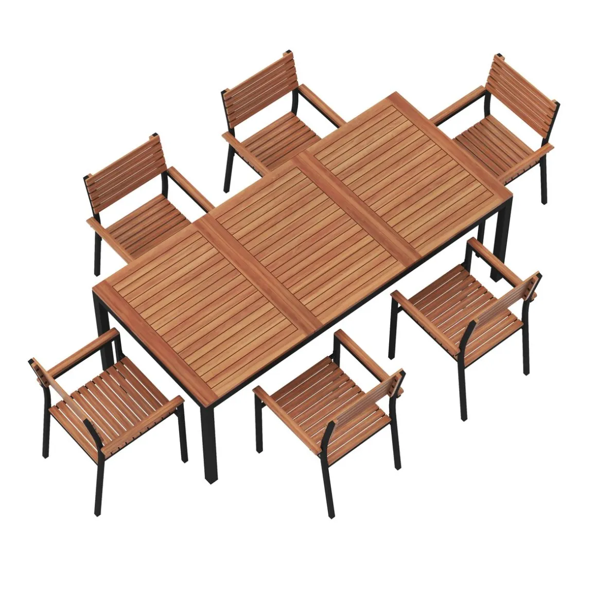 Gartenmöbel Set Holz MARCIA 7-teilig