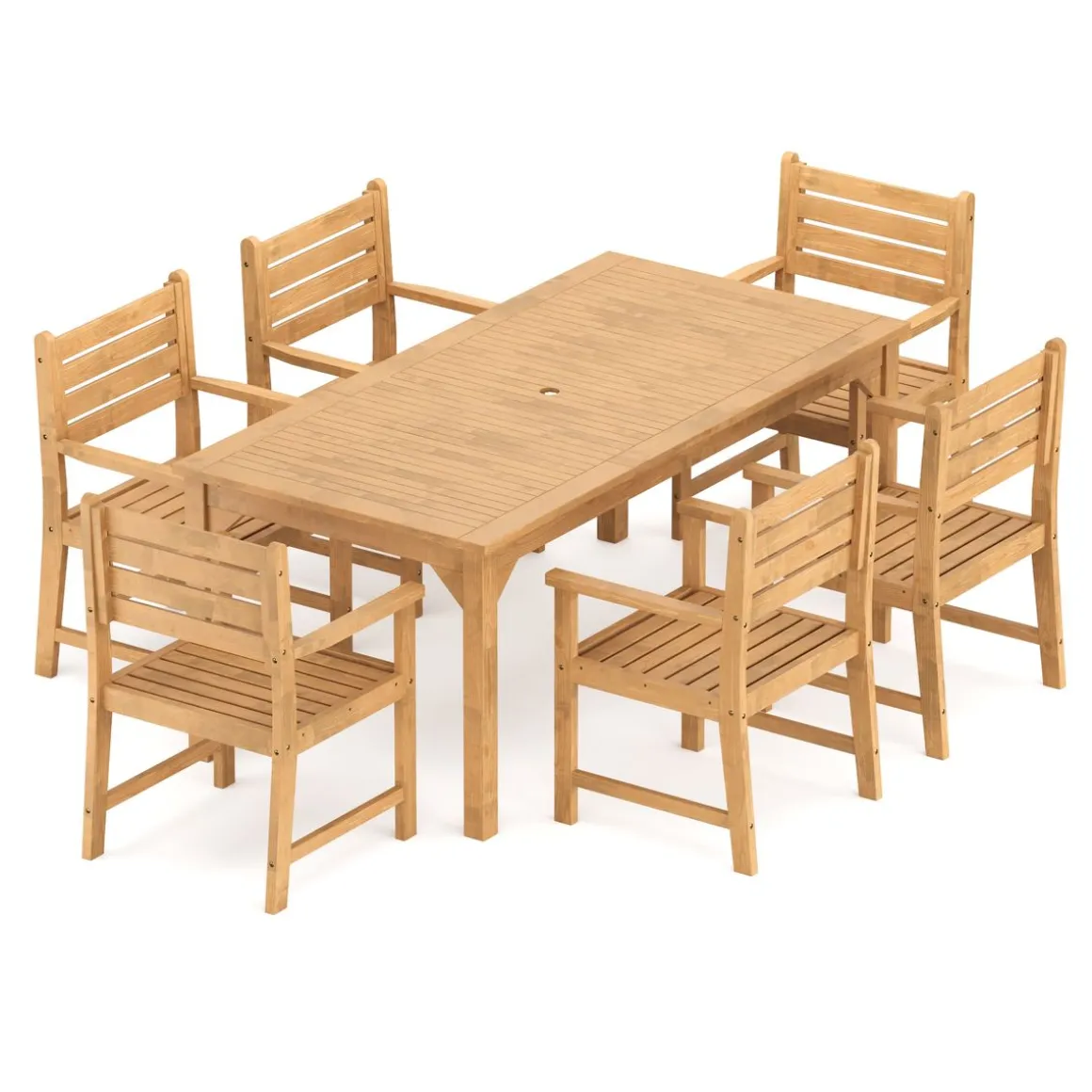Gartenmöbel Set Holz MONICA 7-teilig