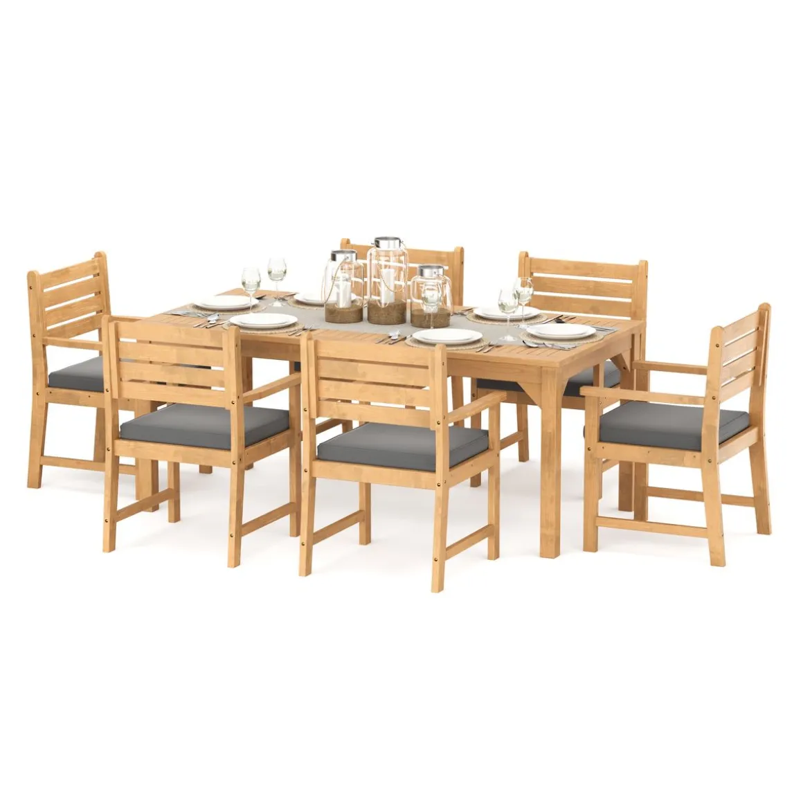 Gartenmöbel Set Holz MONICA 7-teilig