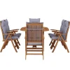 Gartenmöbel Set Holz NISA 7-teilig